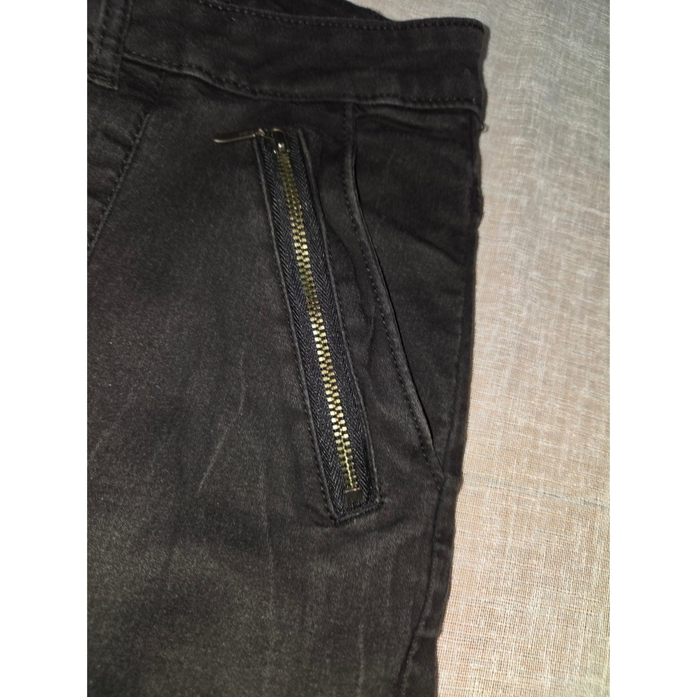 Womens Black Cargo Utility Straight Leg Jeans Stretch Y2K Pants Size 36x28 - Picture 9 of 14